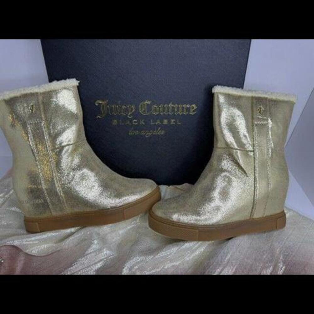 Juicy Couture Black Label Linn Boots Dusty Gold (Sz 6B) Brand New in Box - Picture 2 of 6